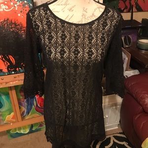 Sheer lace Alter’d State little black dress size large